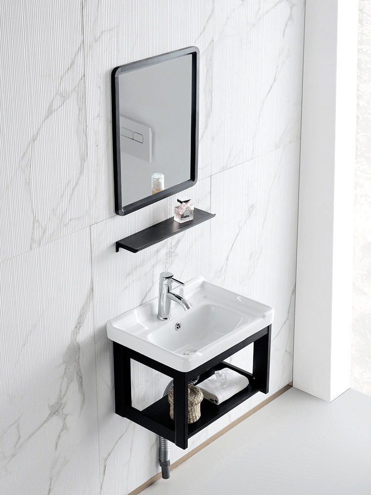 Hanging Wall Wash Basin Single Sink Wash Basin Cabinet Composition Makeup Dressing Room Balcony Small Family type washing pool Terra basin Home Easy