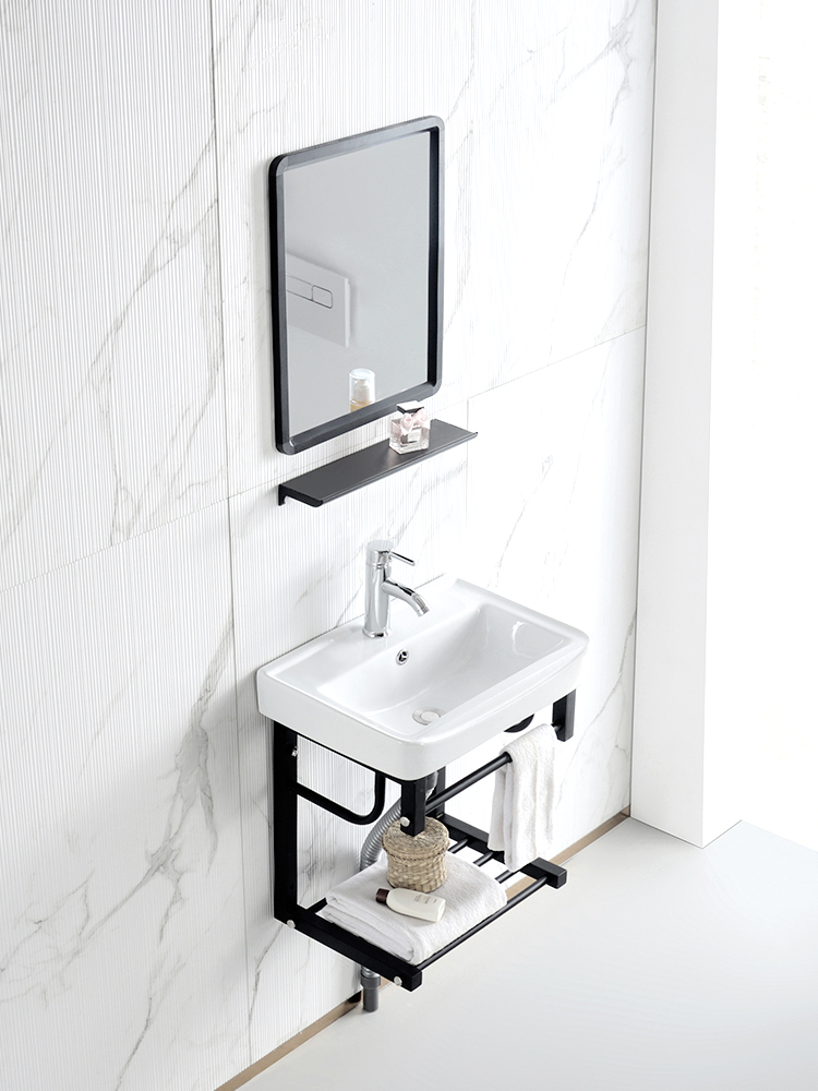 Wall-mounted washbasin cabinet combination Balcony small apartment bathroom basin Ceramic washbasin Sink basin basin basin