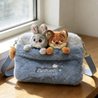 Zootopia Nick Fox Bag Plush Doll Messenger Bag Children Boys and Girls Rabbit Mini Small Bag