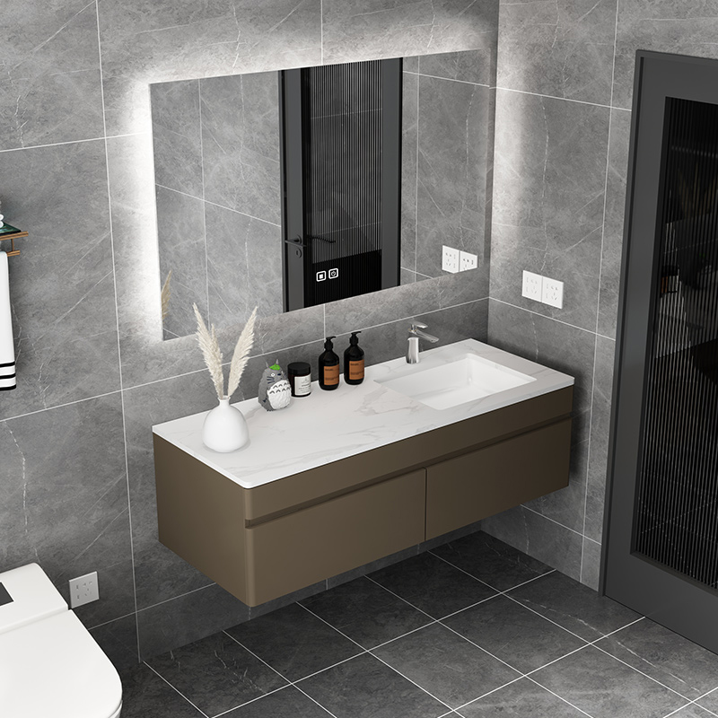 Rock Board Bath Cabinet Combination Integrated Basin Light Lavish Wash Wash Washbasin Modern Minima Wash Toiletry Dressers Make-up Room Intelligent Mirror