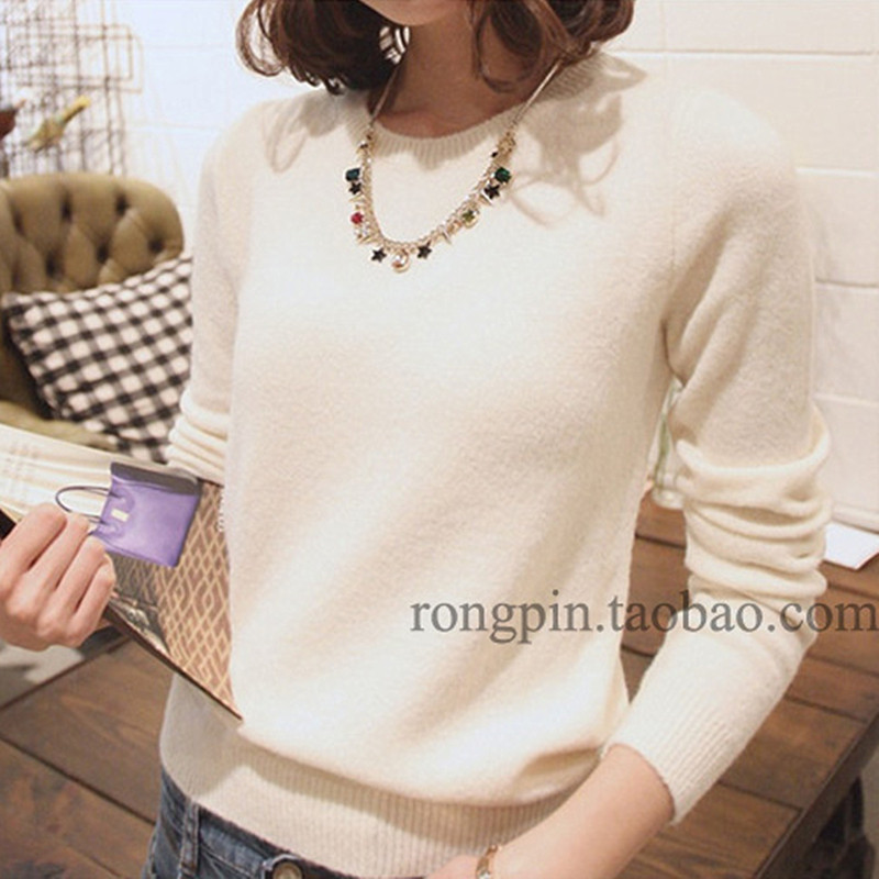 Love velvet customization, don't talk about trends, only wear classic basic bottoming sweater women's round neck pure cashmere sweater