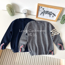 Love cashmere star TB with the same fashion brand four bar parent-child cashmere sweater Childrens college style sweater winter