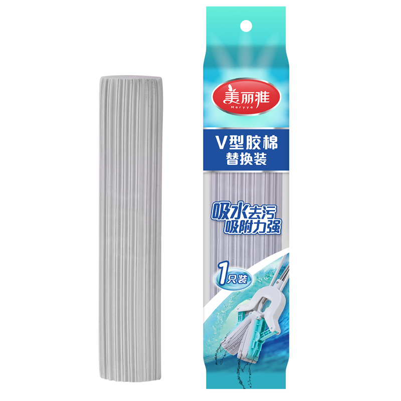 Melia gum cotton floor tow spare parts European wind V type iron pole folding squeeze water tow pa sponge head replacement tug head