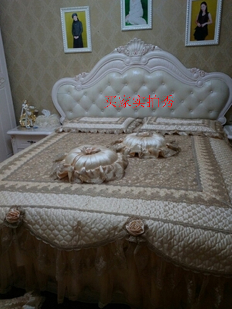 Nhà sản xuất Huiyuan nghĩ cùng một đoạn Yu Shiman quyến rũ cao cấp châu Âu và Mỹ trải giường váy ren đệm gối tròn - Trải giường ga trai giuong