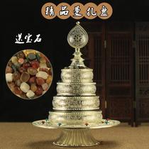 Tibetan supplies mandala plate exquisite Buddhist temple seven-treasure mandap plate Nepalese craftsmanship and gift of hidden gems
