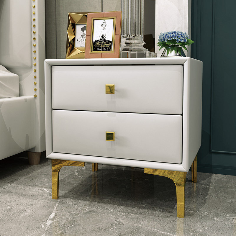 American Light Luxury Leather Art Bed Head Cabinet Brief Approx Modern Bedroom Shelve Furniture Combined Simple Lockers Bedside Cabinet-Taobao