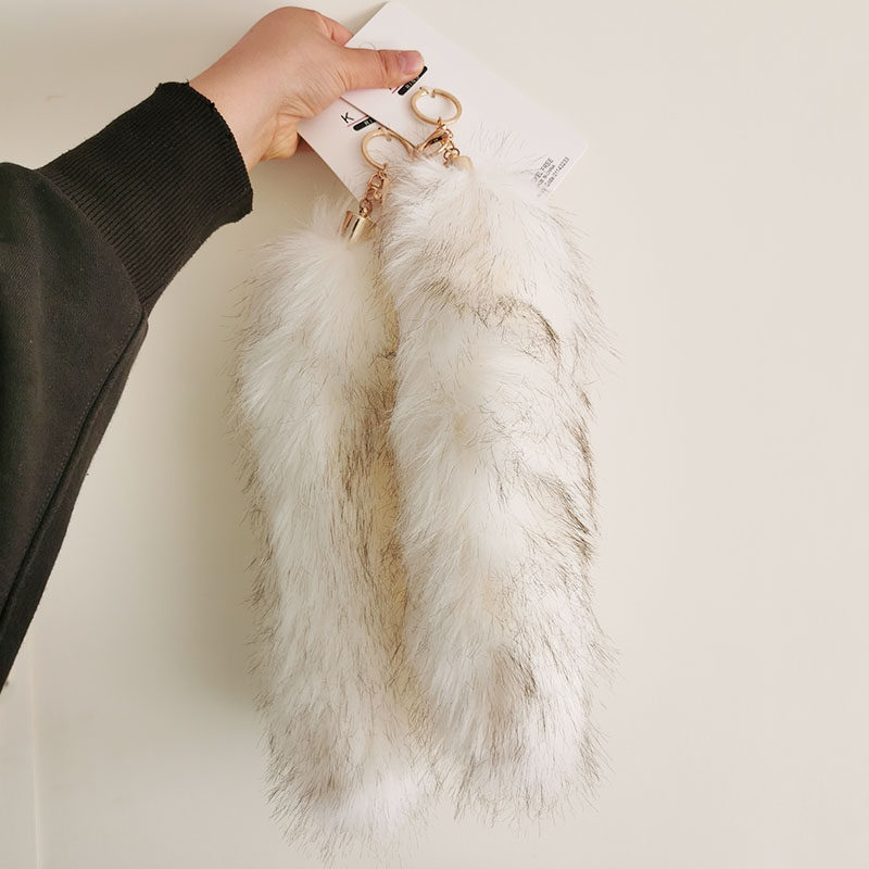 (Outlet Stock Cute-Special Long Oh) Fashion eco-friendly fur pendant key buckle cute bag bag hanging decoration