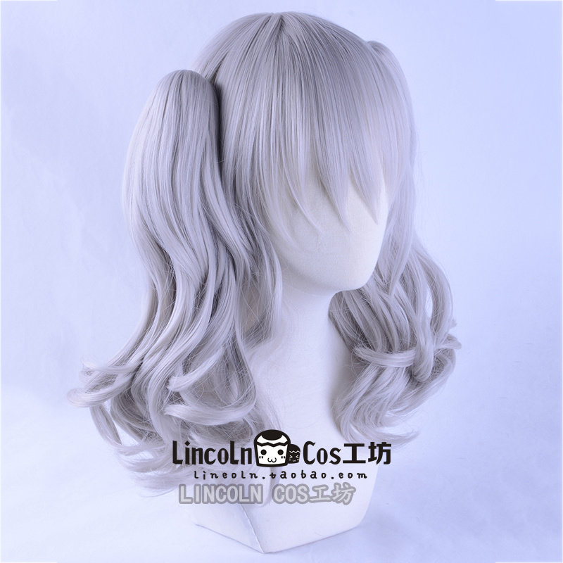 LINCOLN 舰队Collection 鹿岛 银灰色 卷发双马尾虎卡造型COS假发：👑让你一秒变身动漫主角！ -聚会装饰假发-淘宝好物网