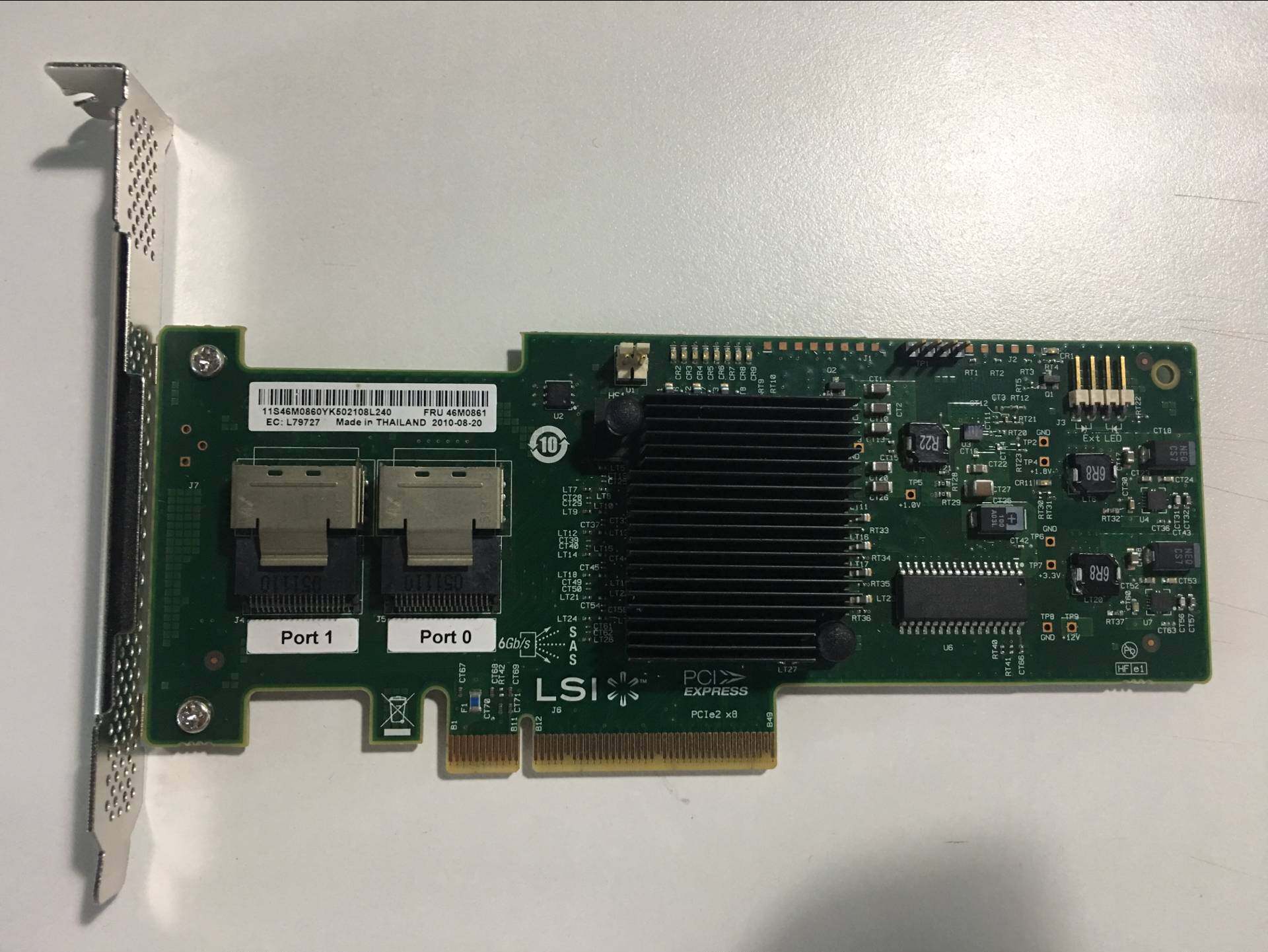 Original installation IBM's ServeRAID M1015 SAS card 46M0861 sas9220-8i