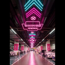 Customized led flexible neon light luminous characters bar ceiling light shopping mall ceiling decorative light acrylic chandelier