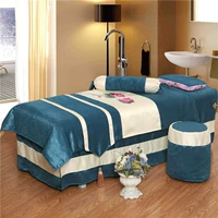 Gốc Trung Quốc tùy chỉnh bông denim bedspread dầu gội vẻ đẹp moxibustion giường massage SPA khử trùng vận chuyển trải giường - Trang bị tấm khăn trải giường spa giá rẻ