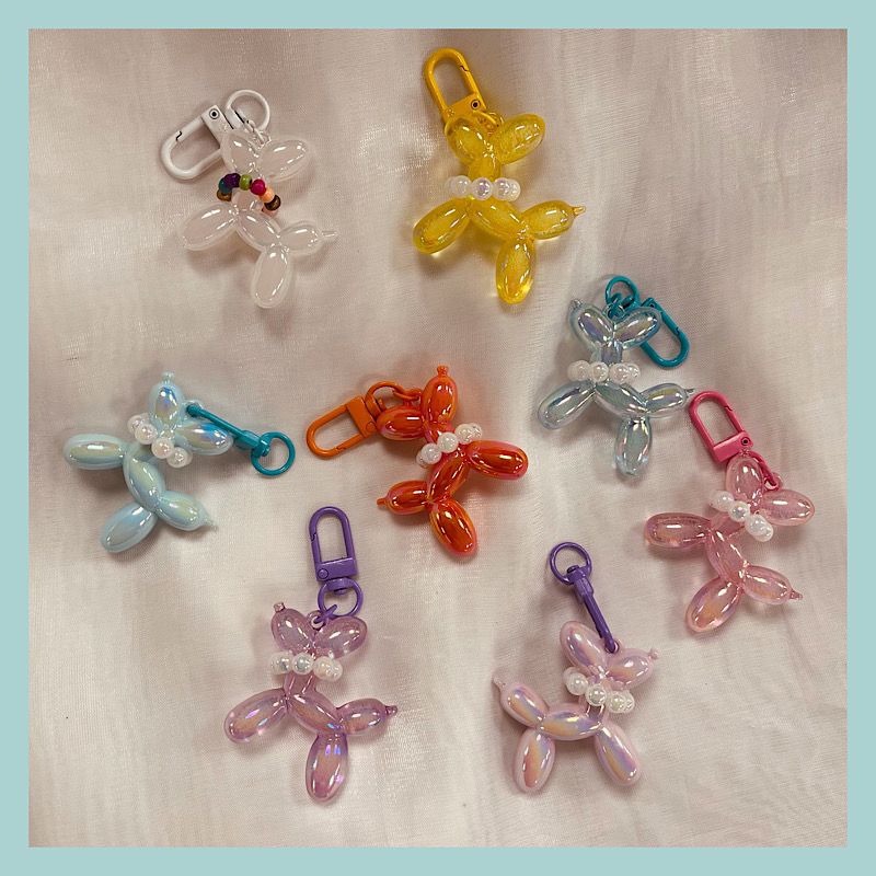 Aurora Balloon Dog Keychain in Candy Color Electroplating, Same Style as on Xiaohongshu, Internet Celebrity Style Balloon Dog Pendant