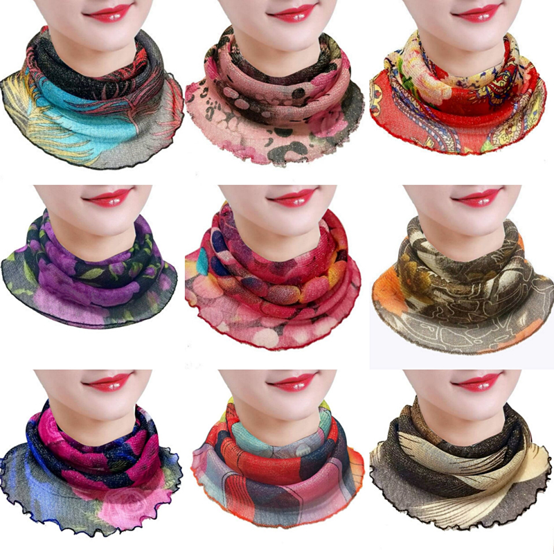 Thin silk face cover neck mask veil women's change sunscreen silk scarf small scarf earring collar summer