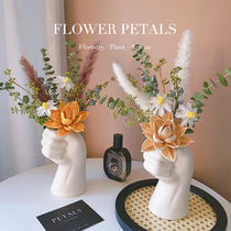 Nordic Air-dried Flowers Bouquet Real Flowers Dry Flowers Abstract Art Human Vase Home Pendulum room Desktop Decorations