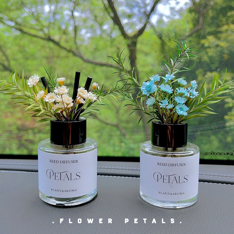 Vehicular fragrant lavender dry flower blue windbell car perfume car upscale persistent light scented scented with essential oil to dispel taste-Taobao