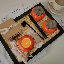 Hand for scented lavender candle cup scented idea Creative Cute Persimmon Ruyi Small Pale Pale Blue Bedroom Companion Gift Gift Gift Box