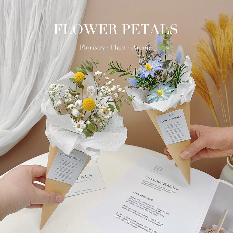 Sweet canister ins dry flowers small bouquet natural real flowers air-dried lavender barley carnation Birthday Gift Companion Gift-Taobao