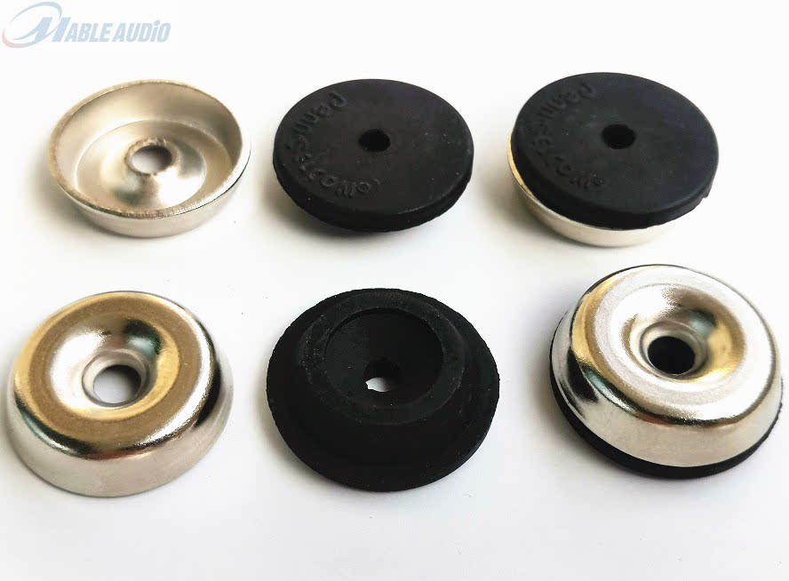 Fender Shock-Absorbing Speaker Feet, Stainless Steel + Rubber Feet, 25X9Mm with Screws