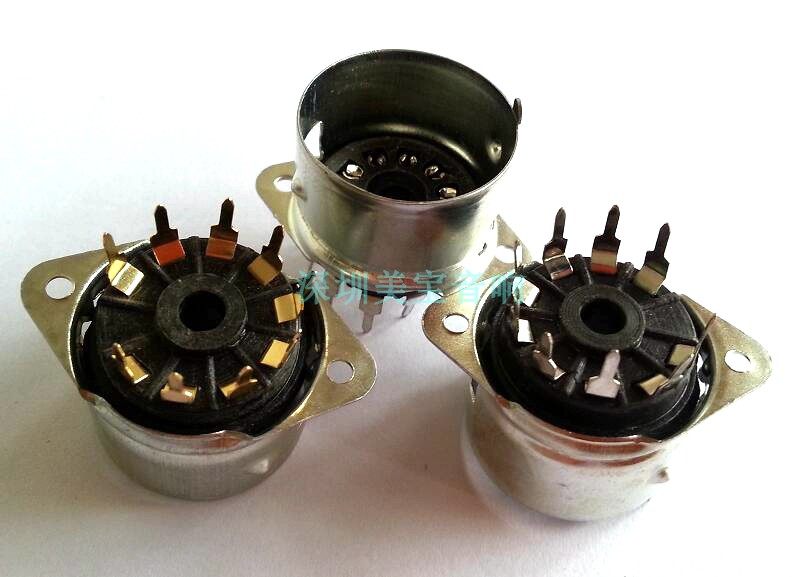 Bakelite small nine-foot vacuum tube seat PCP9-Y-1-G PCB tube seat with tube cover suitable for 12AX7 EL84 6n3