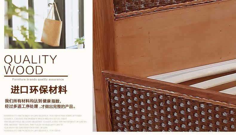 Khách sạn B & B nội thất mây mây mây mây 1,8 m giường đôi đồ nội thất phòng ngủ TD giường ngủ hiện đại cao cấp