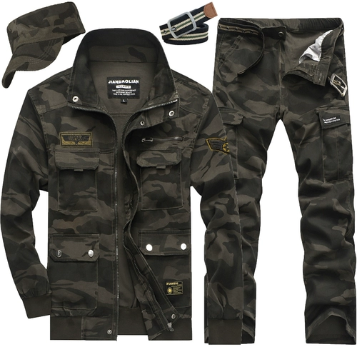 Демисезонный тонкий приталенный камуфляжный оригинальный комплект для работы, коллекция 2022