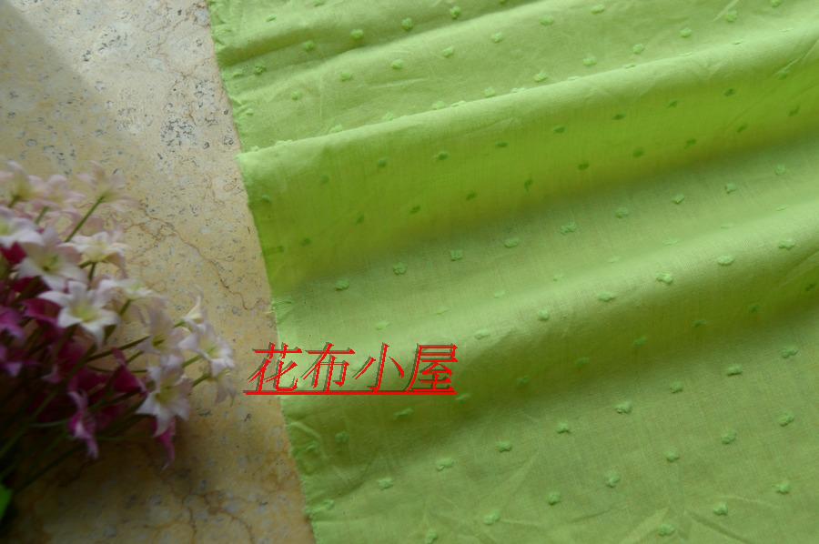 Chất liệu vải cotton cao cấp màu xanh lá cây chấm hoa rộng quần áo handmade DIY vải 9 nhân dân tệ rưỡi vải da may quần áo