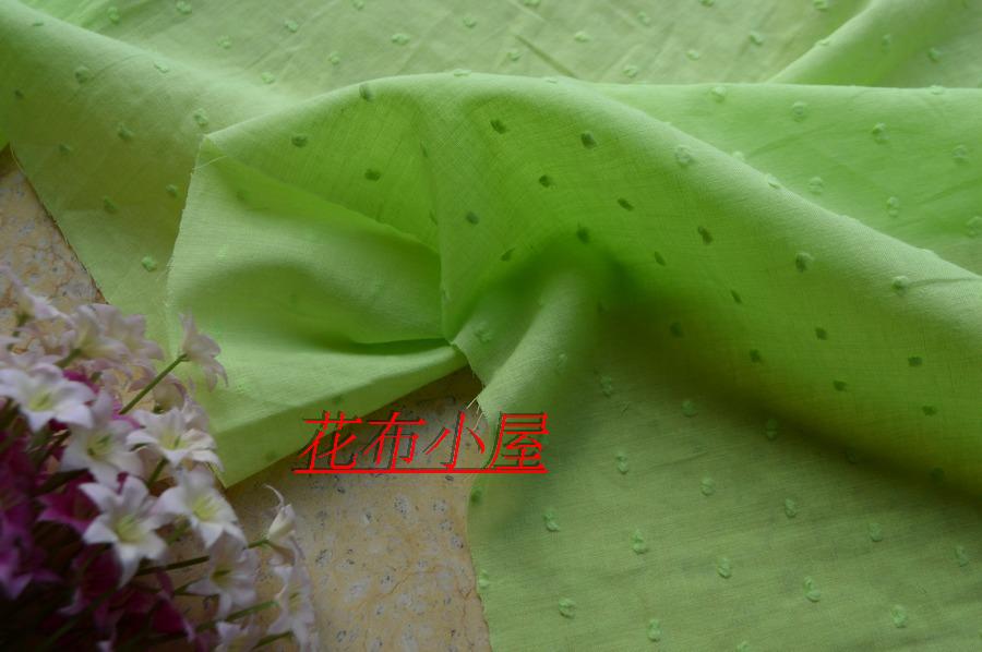 Chất liệu vải cotton cao cấp màu xanh lá cây chấm hoa rộng quần áo handmade DIY vải 9 nhân dân tệ rưỡi vải da may quần áo