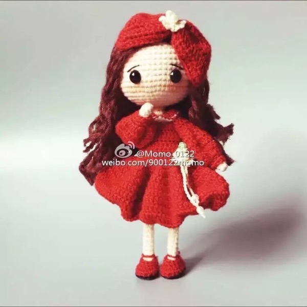 (161)Handmade diy wool knitting doll hot sale Fifi cute girl doll electronic crochet illustration