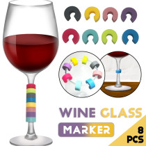 Creative Silicone Wine Glass Holder Cup Coupe deau de marque Coupe du thé Coupe du thé Marque de vin Mark Glass Mark Glass Cup Identification Mark