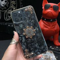 Imitation shell sunflower phone case for Apple 11 12 x xs creative design metal soft shell luxury