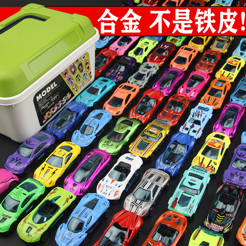 Alloy Car Toy, Simulated Mini Metal Ejection Track Sliding Racing Model Gift Storage Box