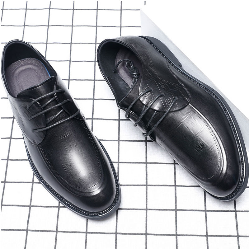 Head Layer Bull Leather Leather Shoes Man Summer Breathable Genuine Leather Positive Dress Business Groom Marries Inglén 100 Hitch High-end Men's Shoes