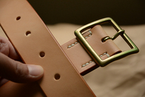 Select right hand belt pure hand custom of Italian saddle bay square Japanese belt belt