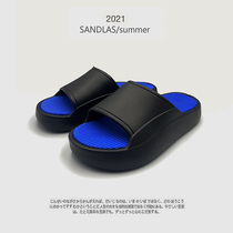 New lovers pure color sandals men and women thick bottom heightening soft bottom outside wearing lined with bathroom waterproof beach shoe tides