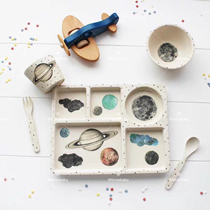Australia lovemae art bamboo fiber childrens tableware Baby food supplement suction cup bowl grid plate five-piece ins