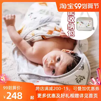 Canada loulou lollipop soft bamboo cotton baby baby hooded bath towel set