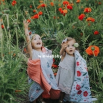 American little unicorn bamboo cotton muslin cotton baby thick blanket hug quilt ins hug blanket