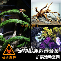Pet climbing Landscape Collection collection rhododendron root sunken champagne bark rattan land hermit crab expansion three-dimensional space