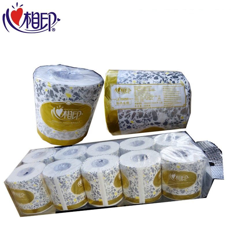 Heart phase Inprint drum toilet paper Family company with small rolls of paper rolls paper toilet paper toilet paper toilet paper complete box 10 ti Guangdong