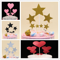 Cake baking plug-in Gold silver star plug-in love plug-in Birthday cake baking plug-in
