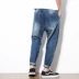 Mùa đông 2018 mới thẳng 9 điểm quần jeans nam cộng với quần skinny hậu môn to béo mập phiên bản Hàn Quốc của quần nam triều Cực lớn