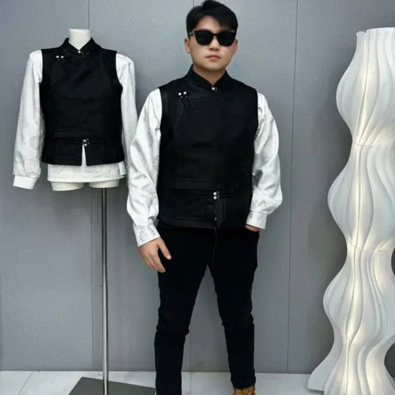 2025 New Classic Ethnic Style Unique Fashion Vest for Men and Women Couples, Mongolian Vest for Men, Double Layer 2025 New Classic Ethnic Style Unique Fashion Vest for Men and Women Couples, Mongolian Vest for Men, Double Layer