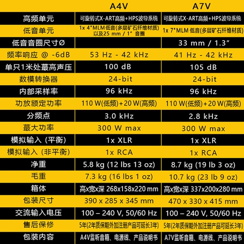 Adam Audio A4V A7V Новая серия студия звукозаписи дуплексной частоты вблизи поля динамика мониторинга