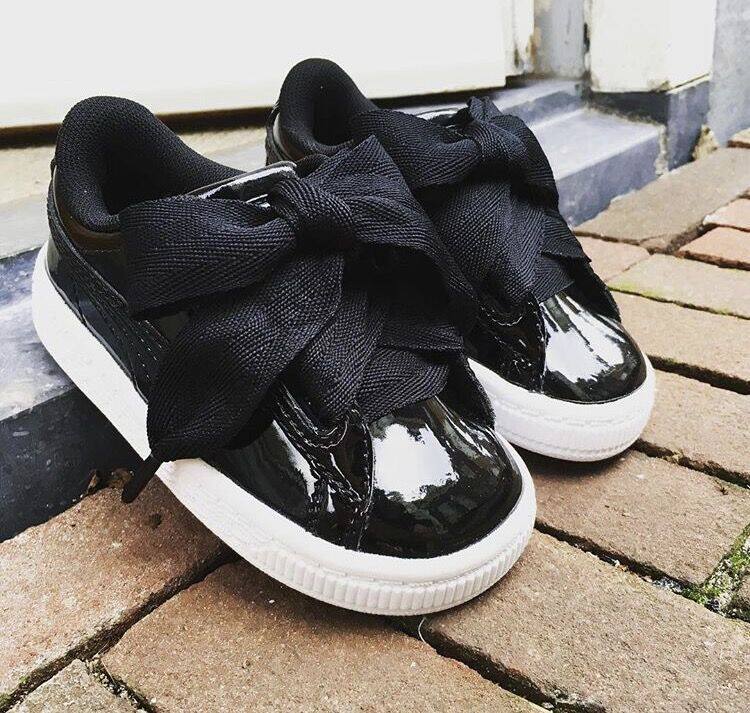 U.S. purchase Puma Puma Basket patent leather silk big bow children's girls shoes board shoes spot