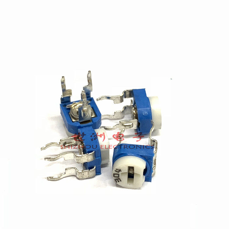 Blue and white horizontal adjustable resistor WH06-2 RM065 resistance 300K-304 blue and white horizontal adjustable potentiometer