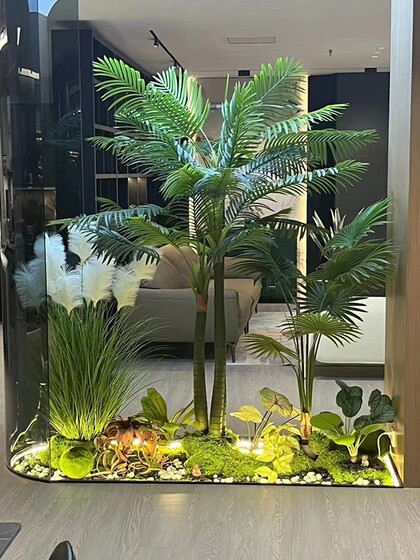 Simulated Green Plant Landscaping Combination Window Decoration Fake Plant Landscape Landscaping Courtyard Layout Entrance Indoor Atmosphere Tree