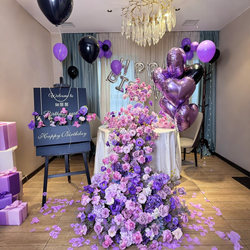 Artificial Flower Waterfall Flower Table Arrangement Birthday Decoration Wedding Trendy Wedding Room Fake Flowers Scene Floral Art Fresh Flower Display