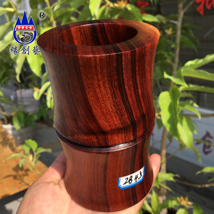 Red wood pen holder Myanmar flower pear solid wood material office containing pen insert box One figure of swing piece imperfections special price