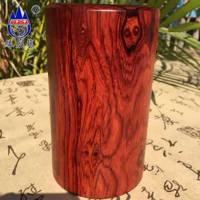 Mahogany pen holder sourd landscape grimace pattern solid wood round pen insert a picture whole wood craft gift ornaments