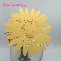 50 hollow little daisy flower wine glass card card card cake decoration card wedding wedding seat card seat card